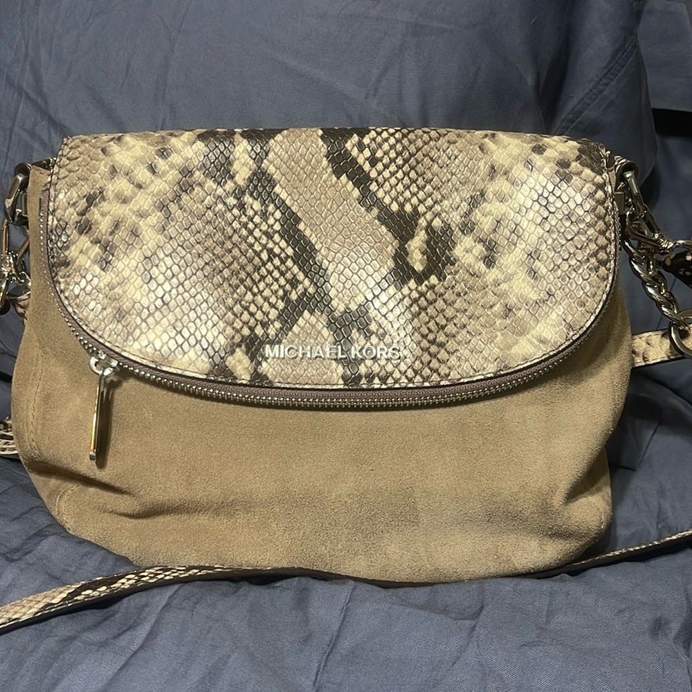 NWT! Michael Kors snake skin crossbody purse